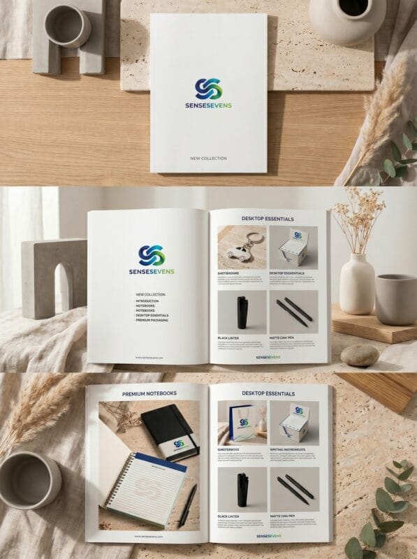Dikey Kurumsal Katalog Tasarımı ve Lüks Promosyon Ürünleri - Sensesevens