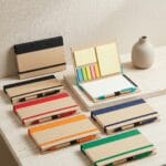 Lastikli Kraft Bloknot Seti ve Kalemli Kurumsal Post-it Defter - Sensesevens