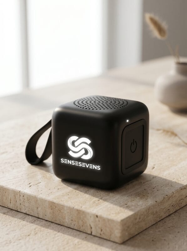 Işıklı Logolu Bluetooth Hoparlör ve Lüks Kurumsal Kablosuz Hoparlör - Sensesevens