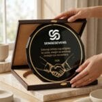 Yuvarlak Metal Plaket ve VIP Kutulu Kurumsal Teşekkür Ödülü - Sensesevens