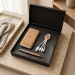 Bambu Kablosuz Şarjlı Powerbank ve Toptan Ahşap Teknolojik Kurumsal Hediye Seti - Sensesevens