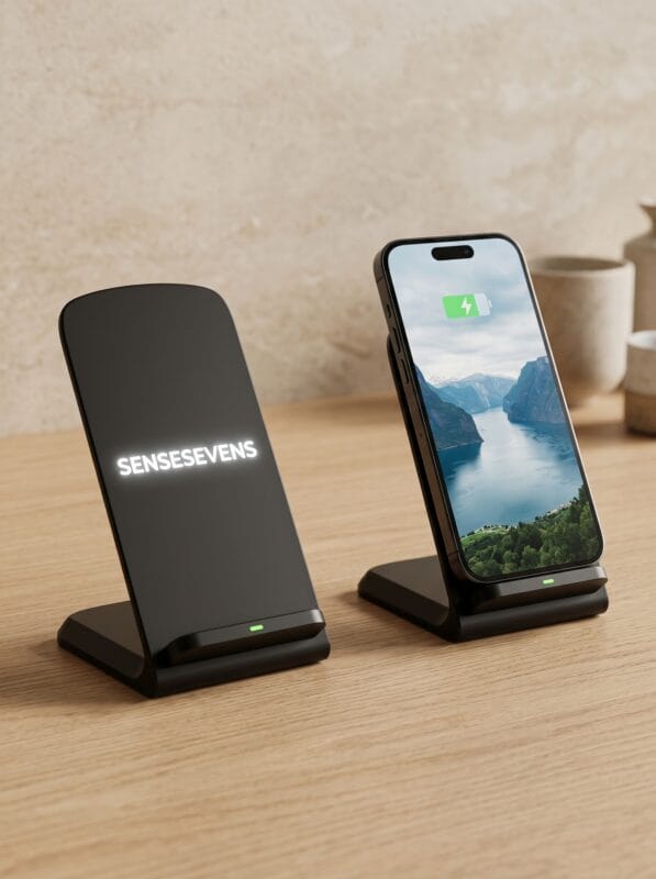 Kurumsal Kablosuz Şarj Standı ve Baskılı Masaüstü Telefon Tutucu - Sensesevens