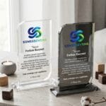 Şeffaf ve Siyah Kristal Plaket Kurumsal İnovasyon Ödülü - Sensesevens