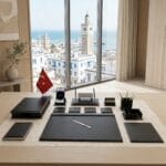 Premium Bayraklı Deri Sümen Takımı ve Lüks Masa Üstü Ofis Seti - Sensesevens
