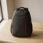 Premium Siyah Kurumsal Sırt Çantası Kırmızı Detaylı Laptop Çantası - Sensesevens