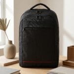Premium Siyah Kurumsal Sırt Çantası Kırmızı Şeritli Laptop Çantası - Sensesevens