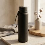 Premium Kordonlu Siyah Çelik Termos ve Lüks Promosyon Mug - Sensesevens