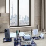 Premium Sanatsal Kristal Masa İsimliği ve Lüks İtibar Yönetimi Ofis Seti - Sensesevens