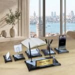 Premium Kristal CEO Masa İsimliği ve Lüks Yönetici Sümen Seti - Sensesevens