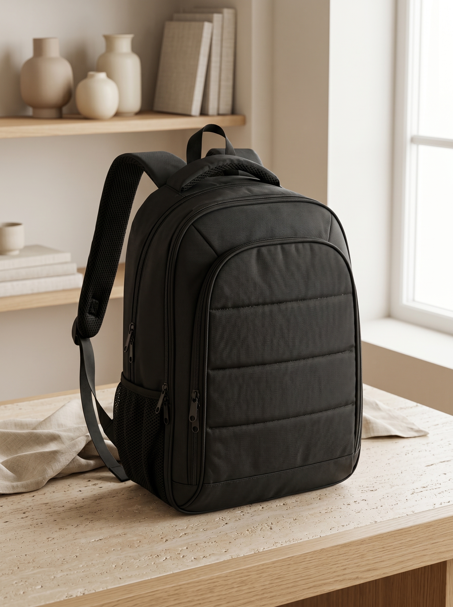 AV017 Premium Siyah Kurumsal Sırt Çantası ve Toptan Laptop Çantası - Sensesevens